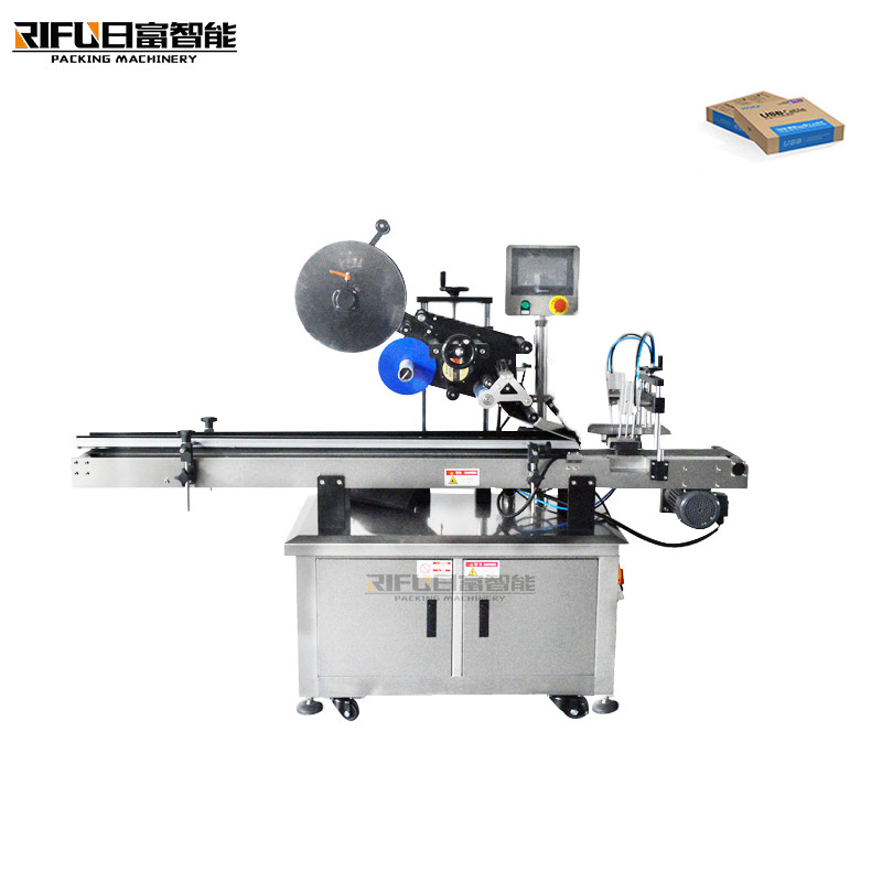 Automatic Flat Surface Desktop Sticker Labeling Machines For Square Bottle Caps Paper Box