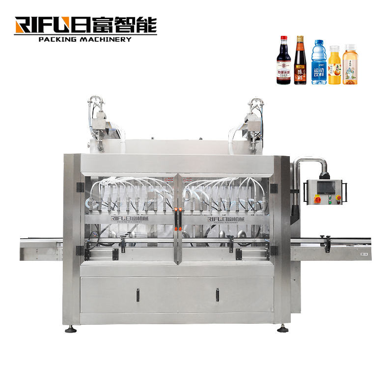 Automatic soy sauce dish detergent liquid piston filling capping production line