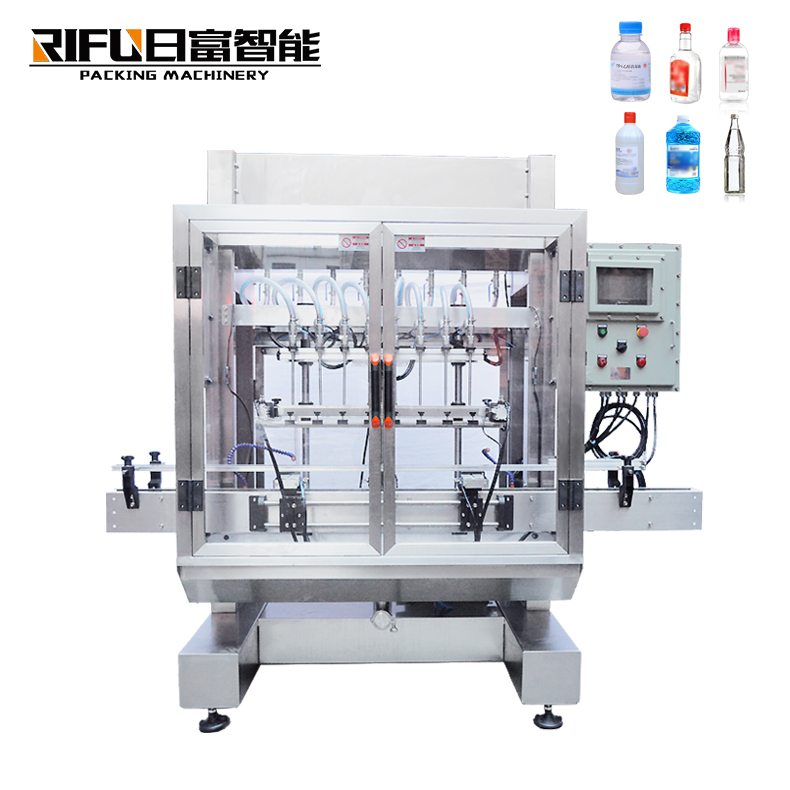 Automatic soy sauce dish detergent liquid piston filling capping production line