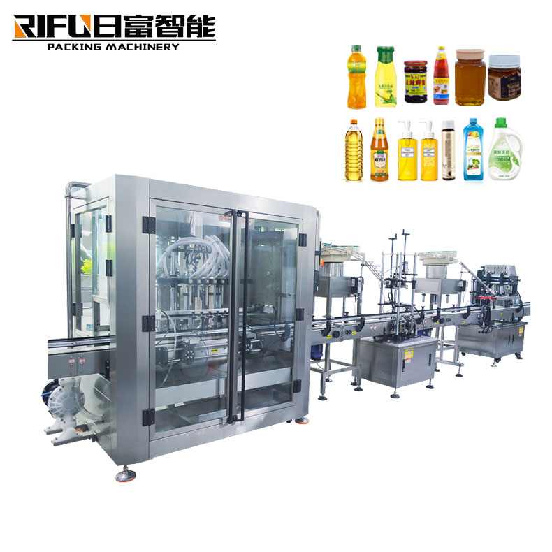 Fully automatic gravity windshield washer liquid filling sealing labeling production line