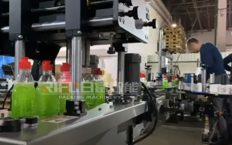 Received working video of piston filling capping labeling production line from Russia customer