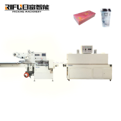 Semi-automatic sealing cutting shrinking machine pe shrink wrapping machine