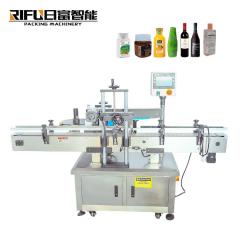 Automatic twin heads square round flat butter detergent bottle sticker auto adhesive wrap bottle shampoo labeling machine