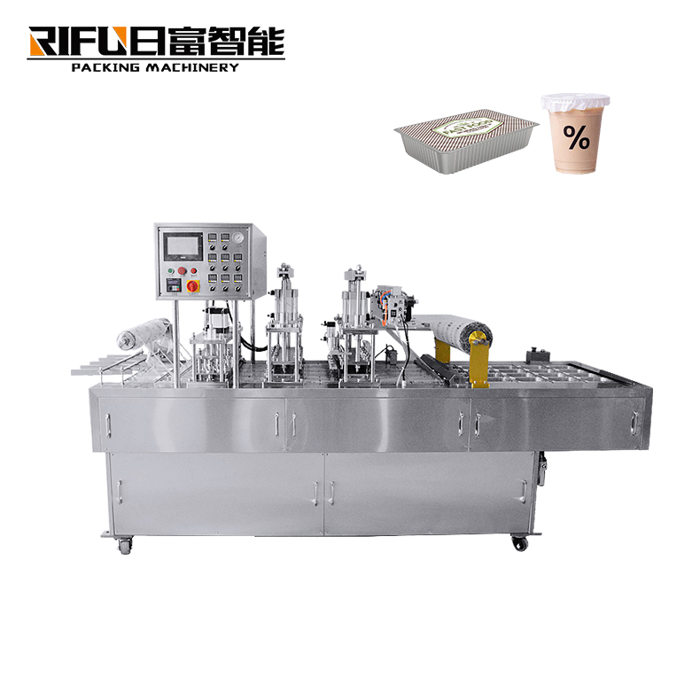 Automatic liquid roll film cup filling sealing machine/cup filler sealer machine