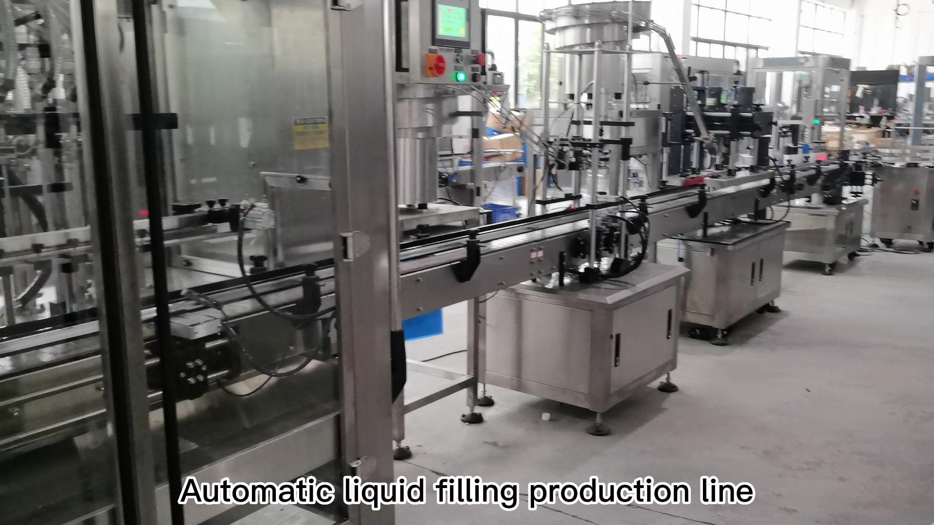 The first test of liquid filling production line