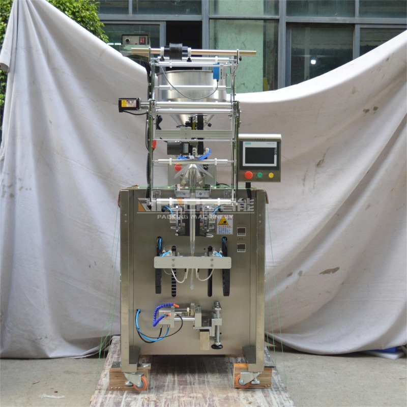 Automatic film-drawing vertical sachet liquid packing machine