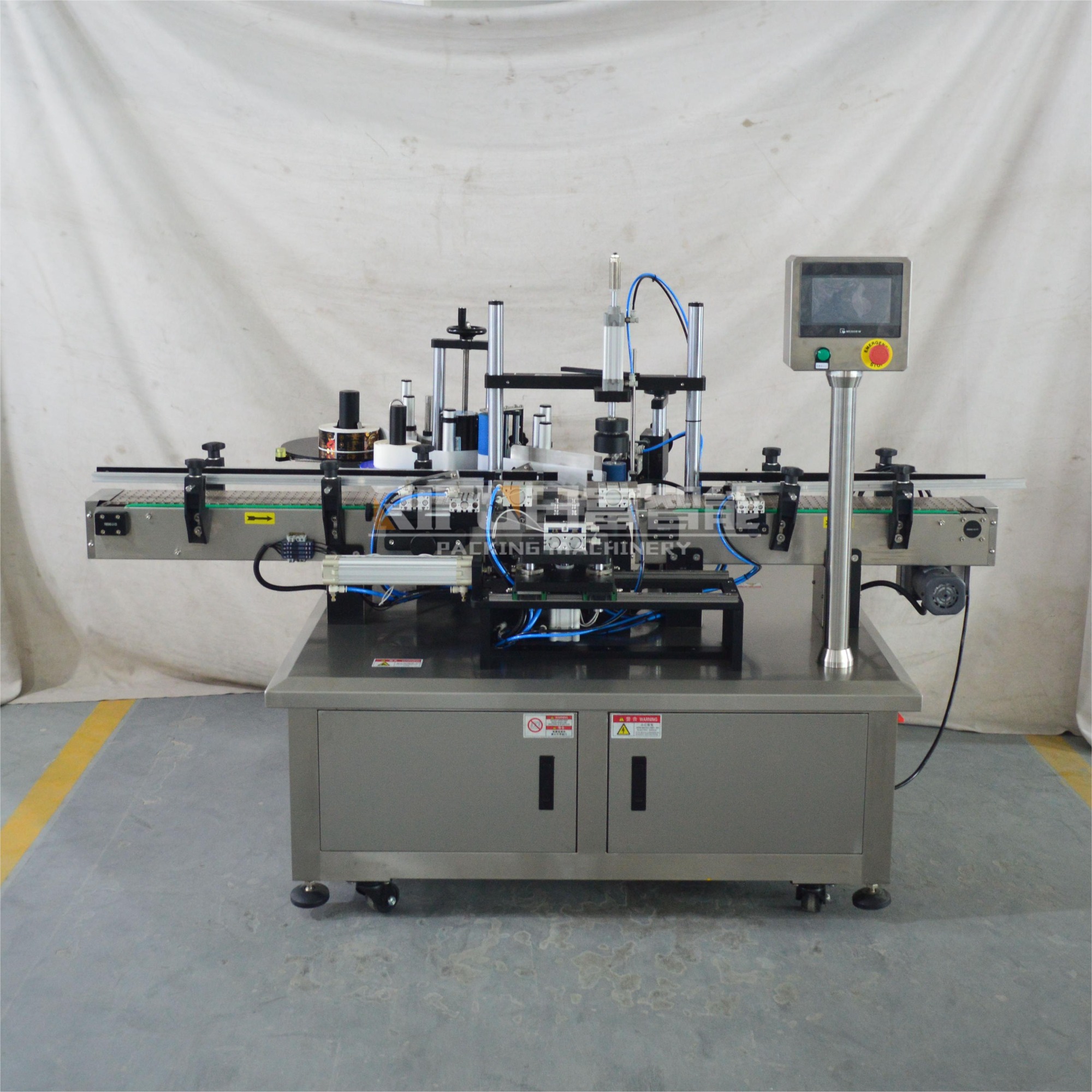 Automatic square bottle 4 sides labeling machine