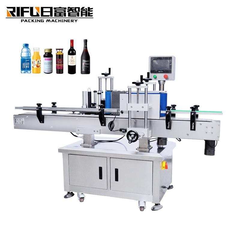 Desktop round bottle labeling machine with real-time printer