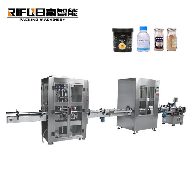 Automatic peanut oil/juice/chili sauce filling capping labeling machine production line