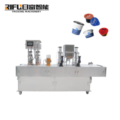 Automatic soybean milk jelly mineral water honey syrup plastic cup filling and sealing machine/cup sealer