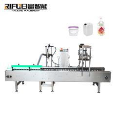 Semi Automatic Large Plastic Pails Liquid Paste Weighing Filling Capping Machine