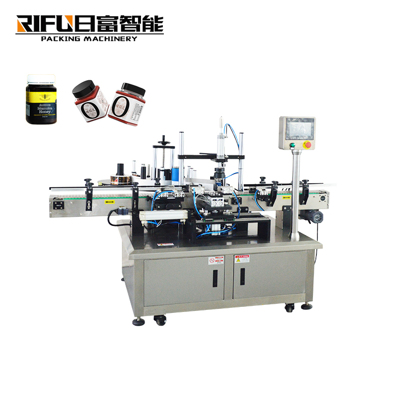 Automatic three sides bottle labeling machine for square bottle jar can