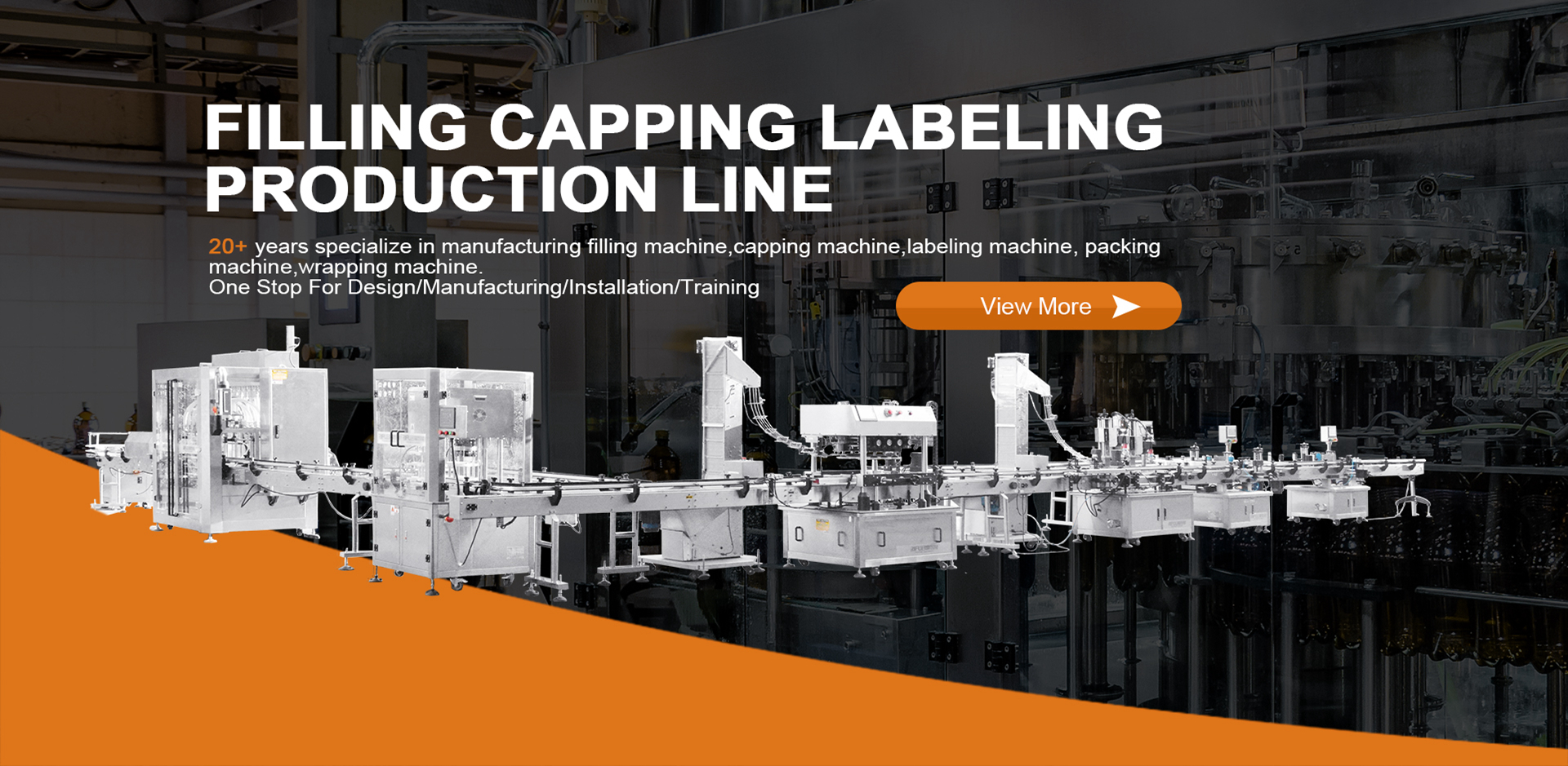 Filling capping labeling production line