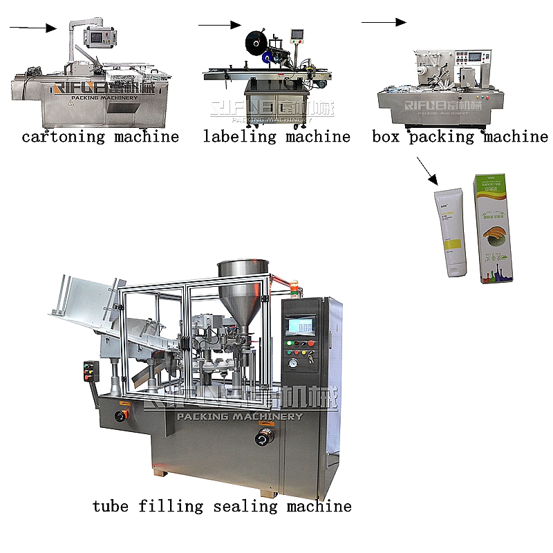 Automatic Cream Cosmetic Soft Tube Filler Sealer Machine with Water Chiller