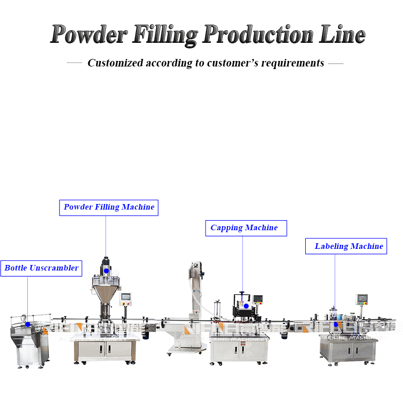 Automatic Cooking Spice Pepper Powder Condiment Filling Capping Labeling Production Line