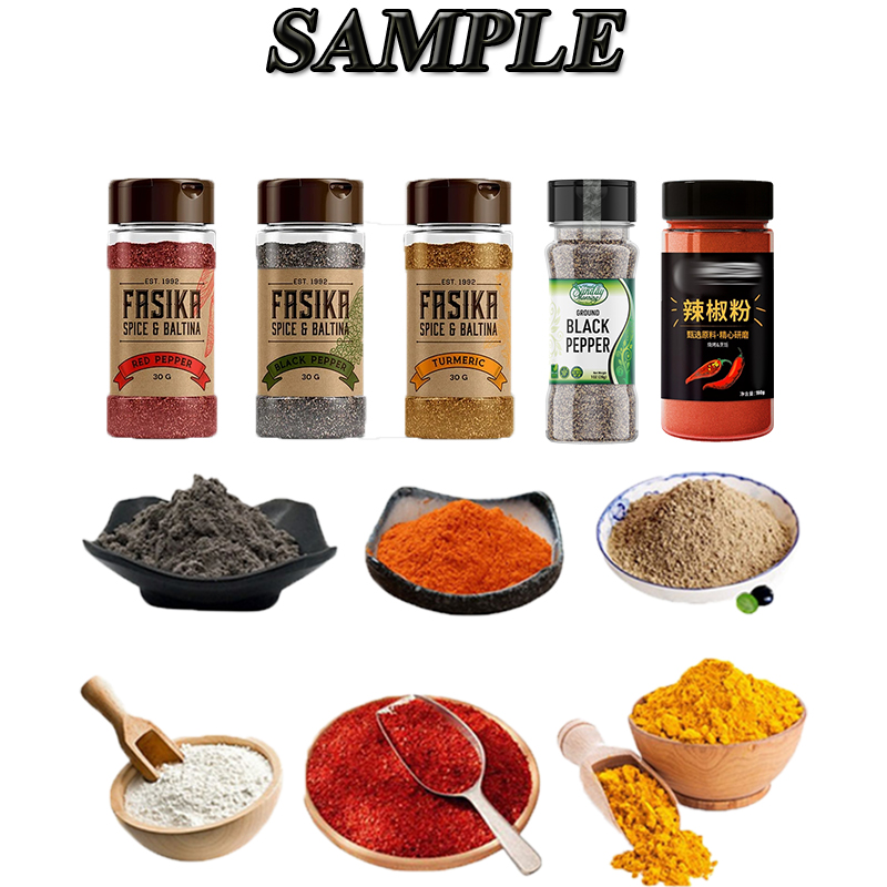Automatic Cooking Spice Pepper Powder Condiment Filling Capping Labeling Production Line