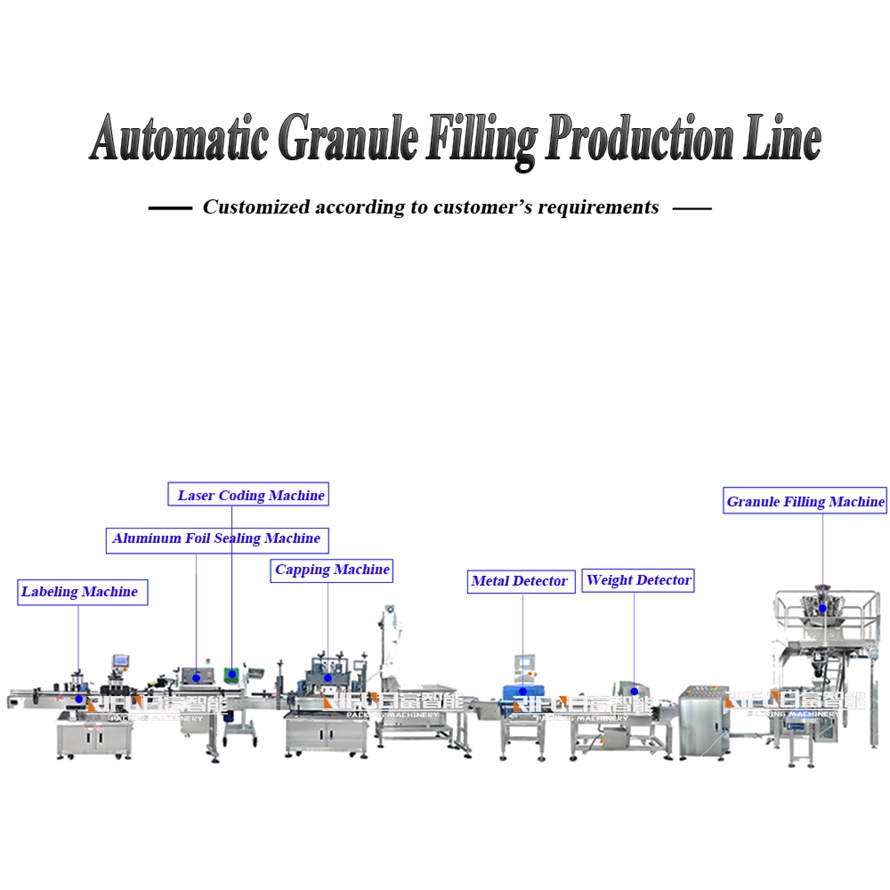 Automatic Gumdrop Gummy Candy Filling Production Line Particle Packaging and Filling Line