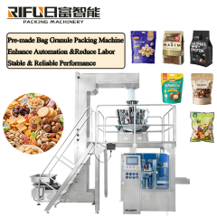 Fully automatic multi-functional quantitative nuts rotary granule pre-made bag packaging machine