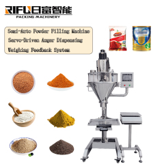 Semi automatic powder filling machine for milk talcum powder flour coffee