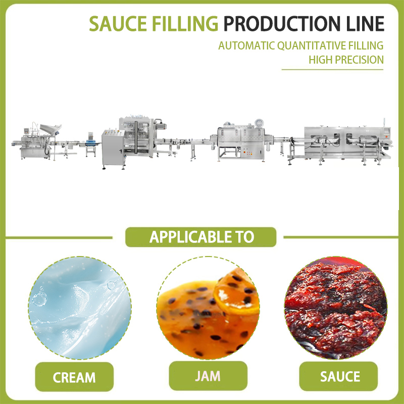 Tomato Sauce Blueberry Sauce Jars Washing Drying Filling Capping Production Line