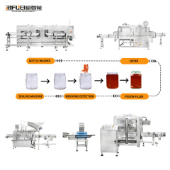Tomato Sauce Blueberry Sauce Jars Washing Drying Filling Capping Production Line