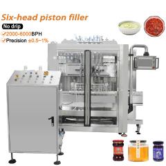Automatic 2 4 6 8 10 12 Heads Tracking Piston Filling Machine for Honey Sauce Ketchup
