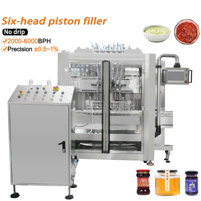 Automatic 2 4 6 8 10 12 Heads Tracking Piston Filling Machine for Honey Sauce Ketchup
