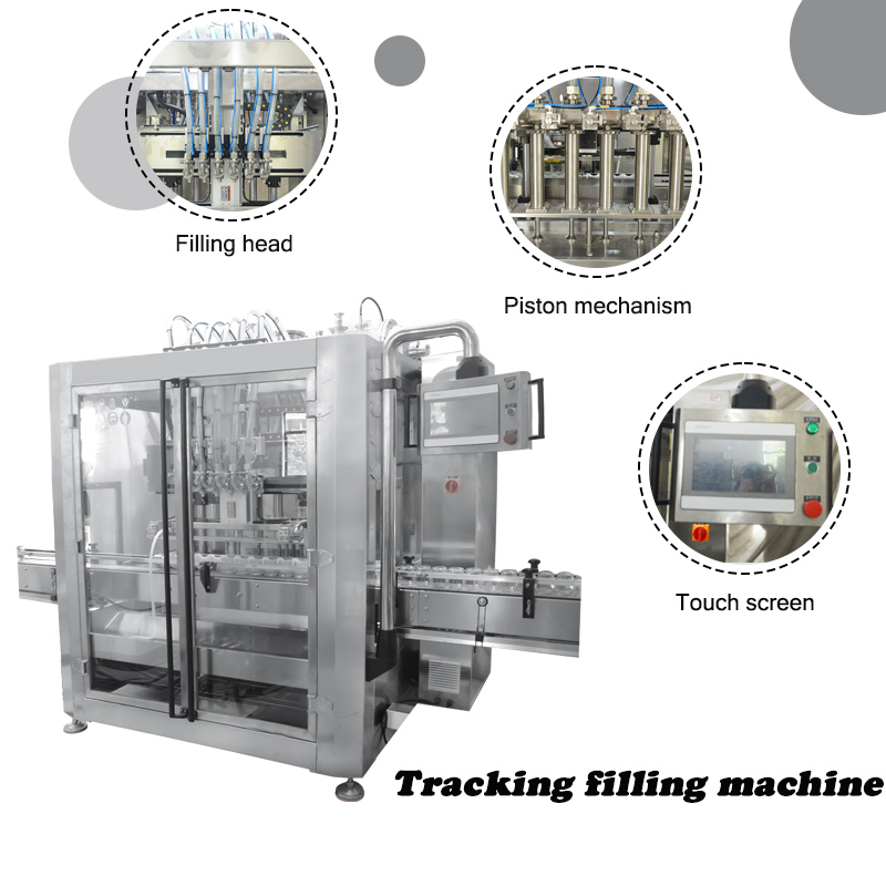 Automatic 2 4 6 8 10 12 Heads Tracking Piston Filling Machine for Honey Sauce Ketchup