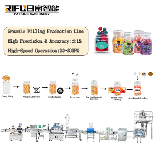 Automatic Gumdrop Gummy Candy Filling Production Line Particle Packaging and Filling Line