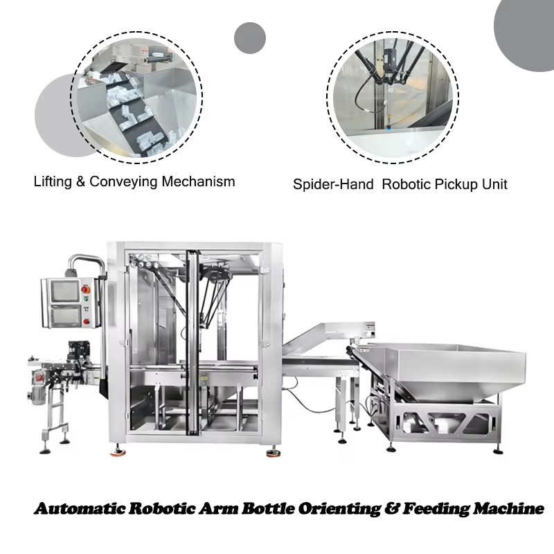 Automatic Robotic Arm Bottle Feeding & Orienting Machine