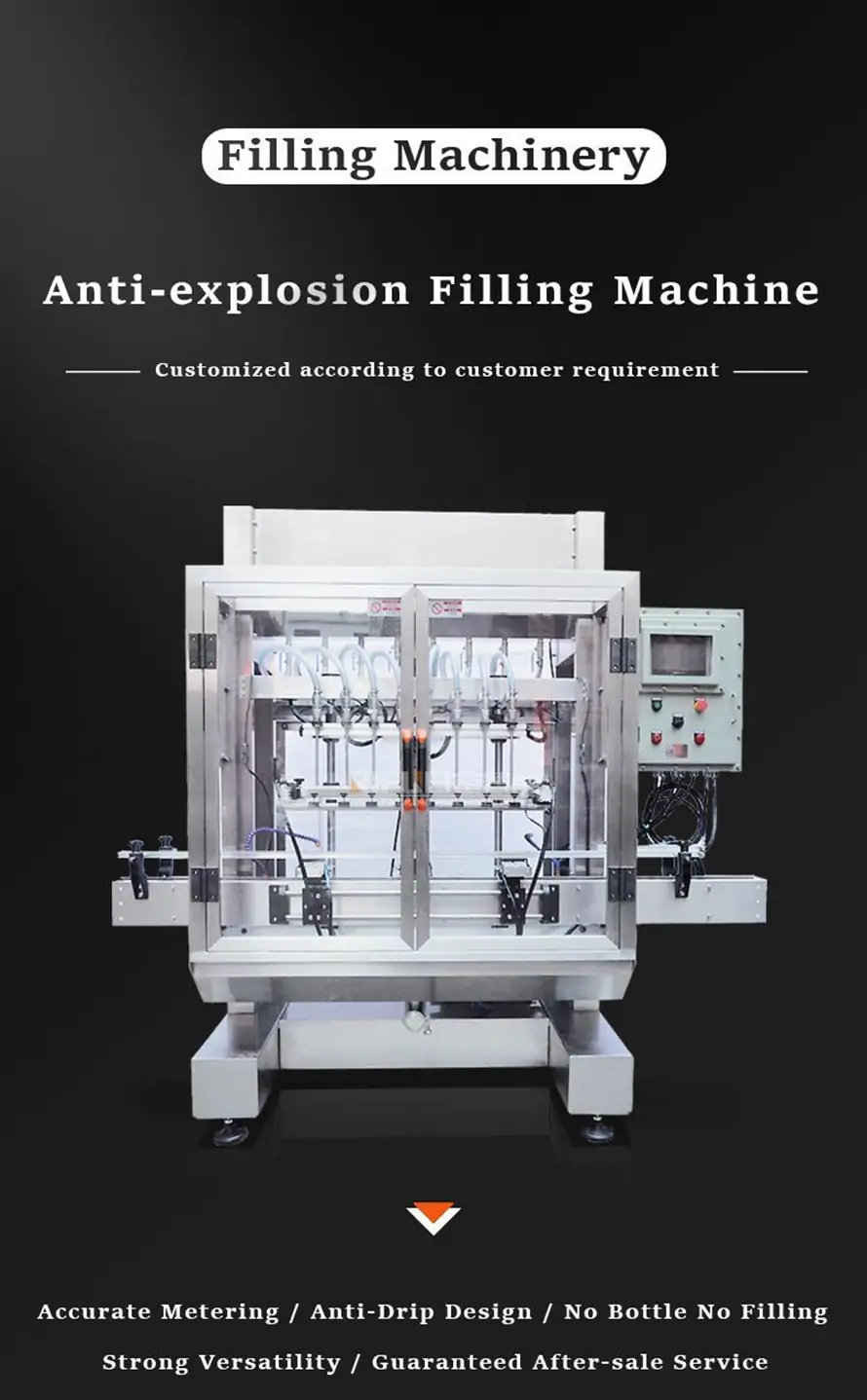 Rifu customized anti-explosion filling machine with accurate metering, anti-drip design, and no bottle no filling function, providing guaranteed after-sale service