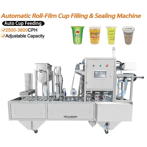 RIFU Automatic Roll-Film Plastic Cup Filling &amp; Sealing Machine
