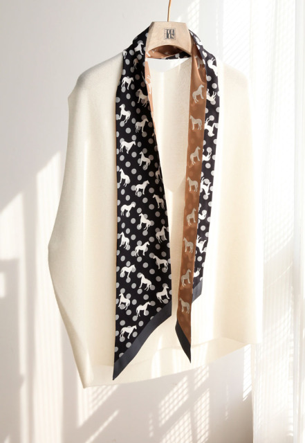 Twill silk  maxi-twilly slim scarf  TWIF-90074A