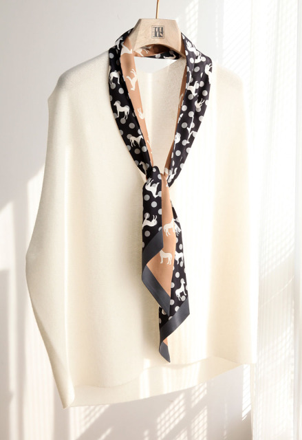 Twill silk  maxi-twilly slim scarf  TWIF-90074A
