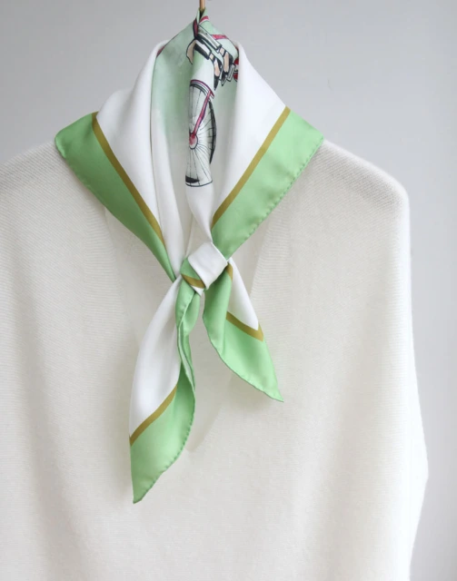 Square 14MM 70cm   twill silk hand Rolled Edges Scarf TWIB-70001B