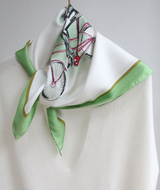 Square 14MM 70cm   twill silk hand Rolled Edges Scarf TWIB-70001B