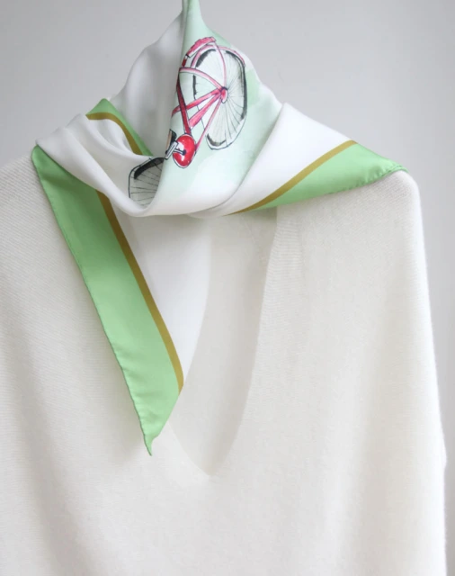 Square 14MM 70cm   twill silk hand Rolled Edges Scarf TWIB-70001B