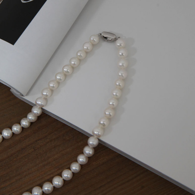 Classic  9-10mm  Fresh Water Pearl  Necklack  YPAP806