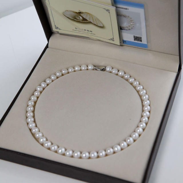 Classic  9-10mm  Fresh Water Pearl  Necklack  YPAP806