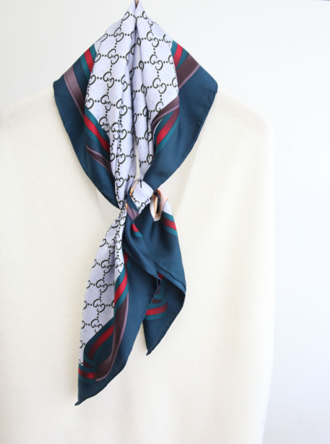 Square14MM 90cm  twill silk hand Rolled Edges Scarf