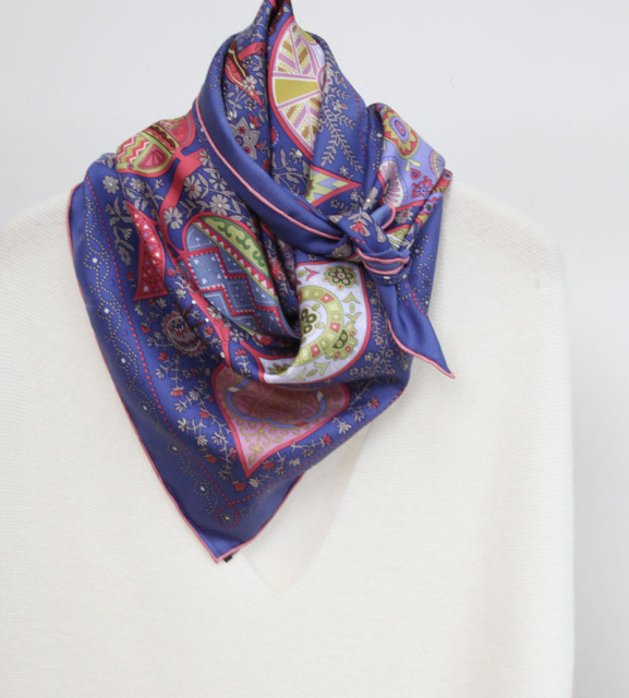 Square16MM 90cm  Twill  silk hand Rolled Edges Scarf
