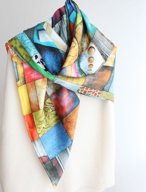 Square14MM 110 cm  Twill  silk hand Rolled Edges Scarf