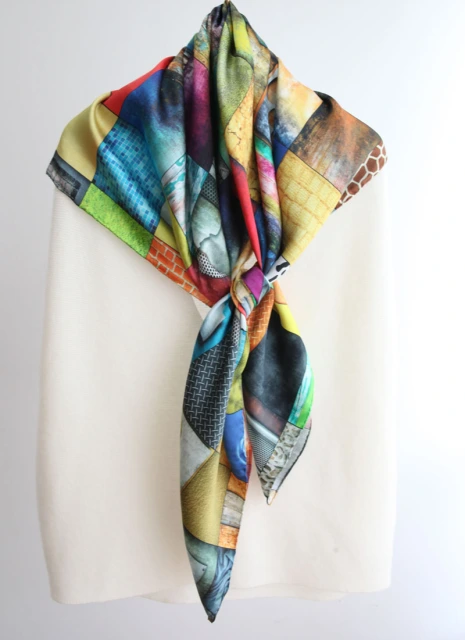 Square14MM 110 cm  Twill  silk hand Rolled Edges Scarf