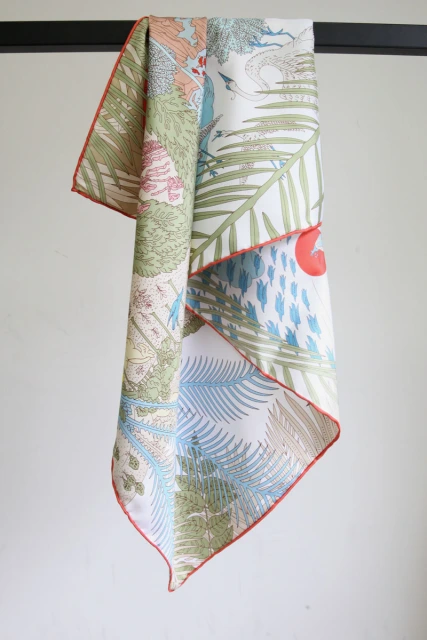 Square14MM 90cm Twill Silk hand Rolled Edges Scarf