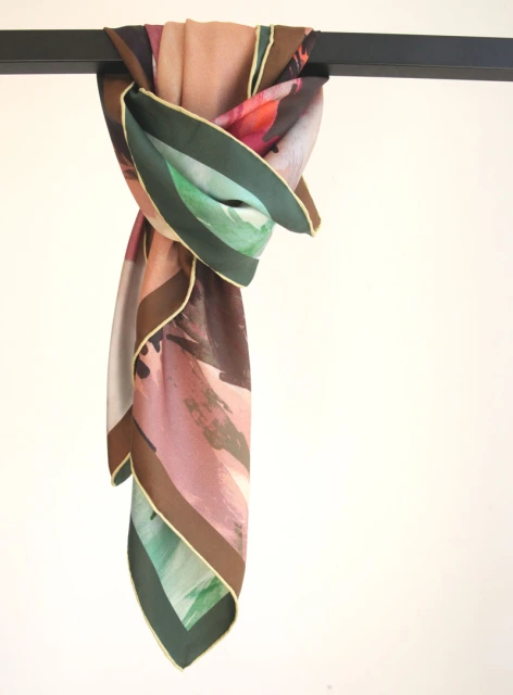 Square 16 MM 90cm  twill silk Duplex Prints  hand Rolled Edges  Scarf