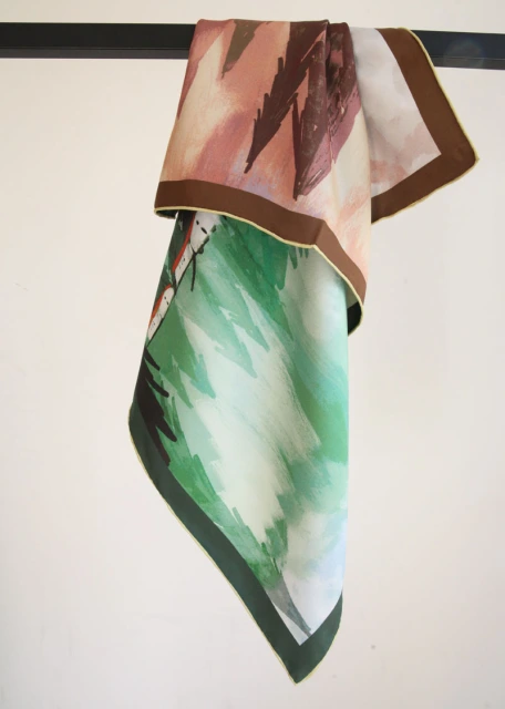 Square 16 MM 90cm  twill silk Duplex Prints  hand Rolled Edges  Scarf