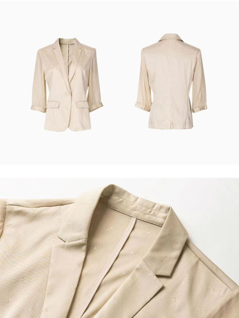 Three Quarter Sleeve Silk Suit Coat