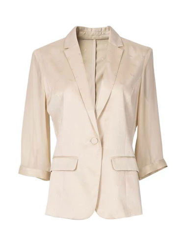 Three Quarter Sleeve Silk Suit Coat