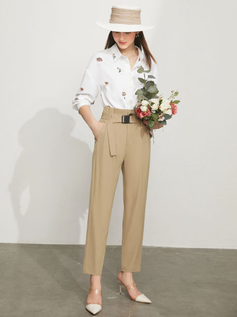 High Waist Casual Suit Pants