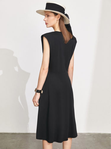 Retro U-neck Slim Waist Dress